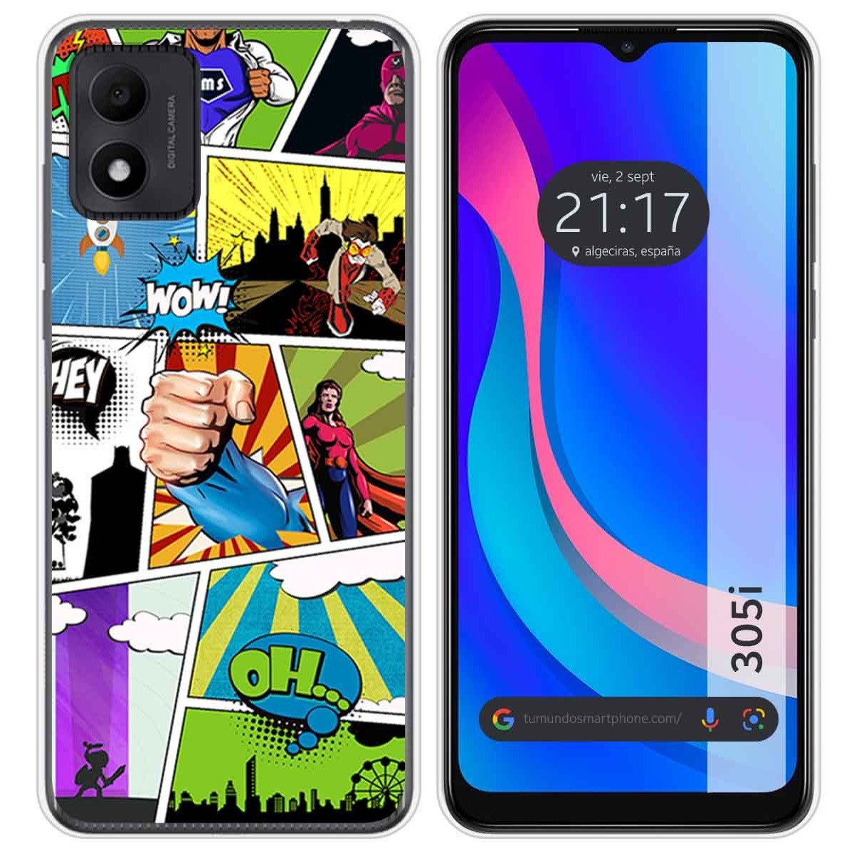 Funda Silicona para TCL 305i diseño Comic Dibujos
