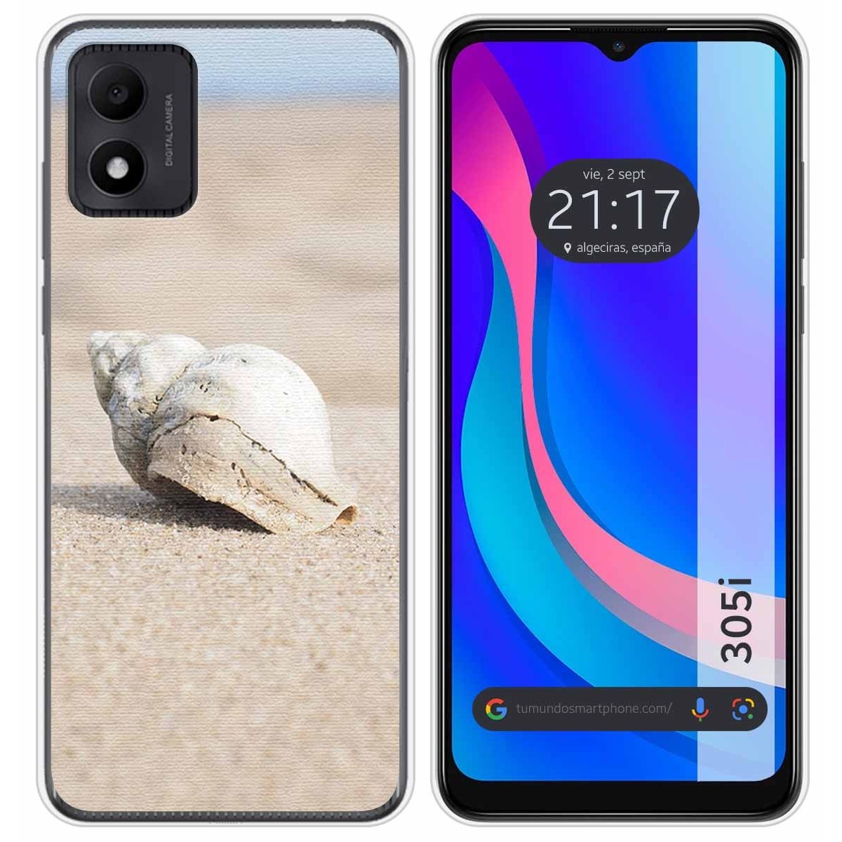 Funda Silicona para TCL 305i diseño Concha Dibujos