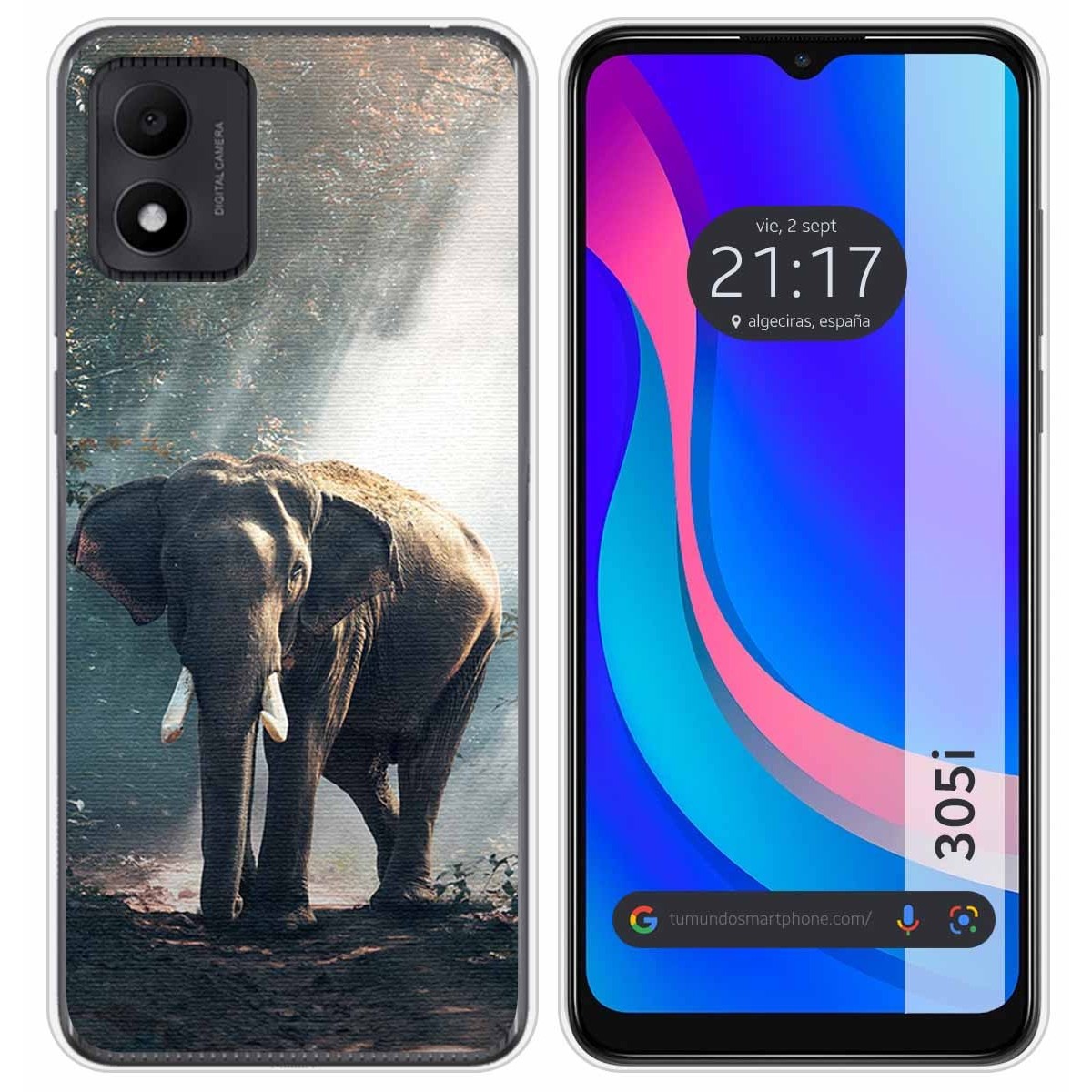 Funda Silicona para TCL 305i diseño Elefante Dibujos