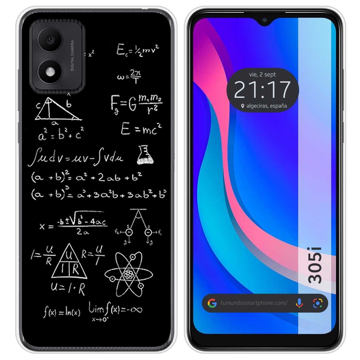 Funda Silicona para TCL 305i diseño Formulas Dibujos
