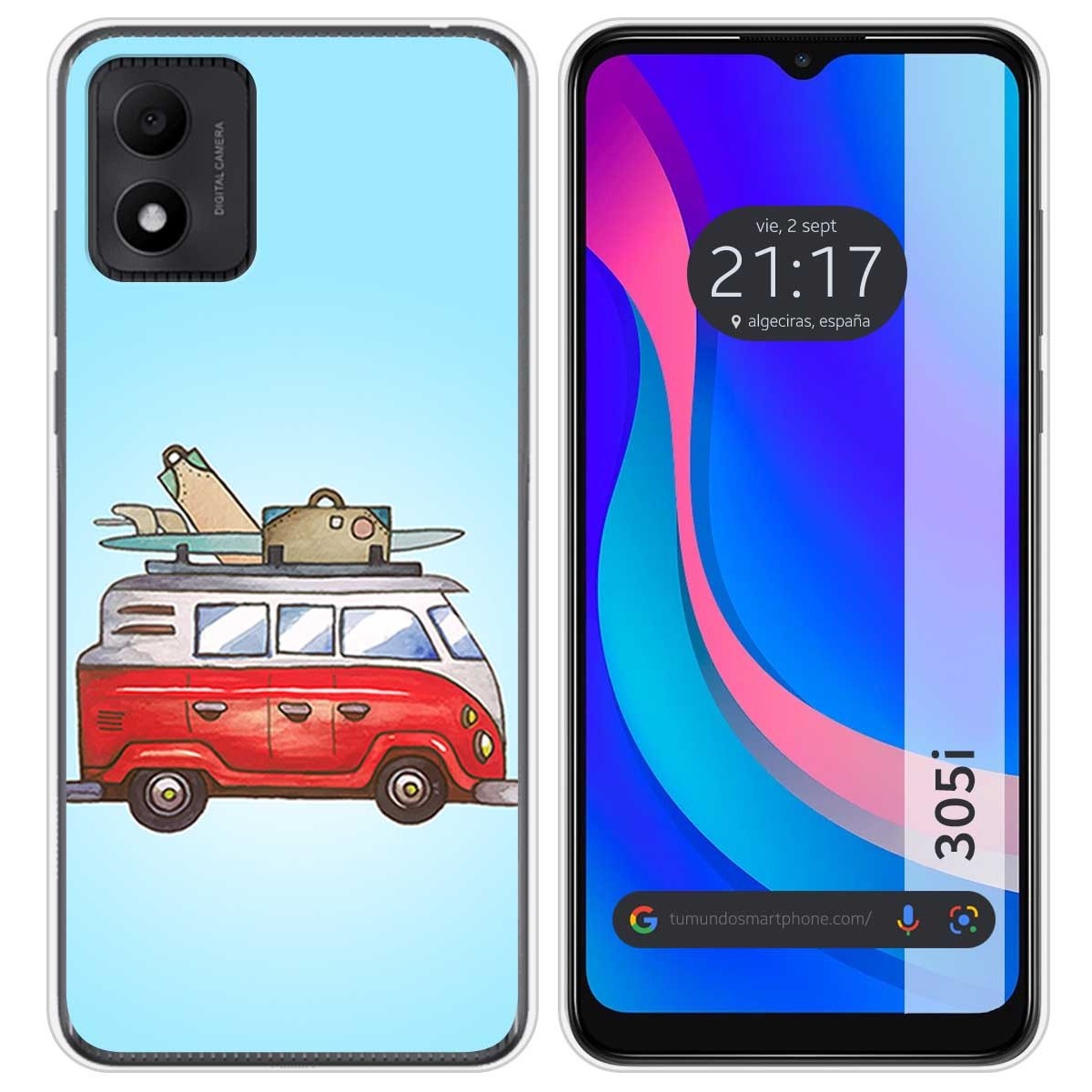 Funda Silicona para TCL 305i diseño Furgoneta Dibujos