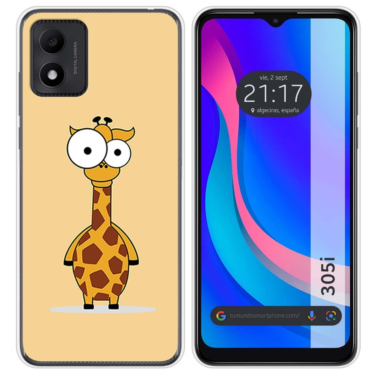 Funda Silicona para TCL 305i diseño Jirafa Dibujos