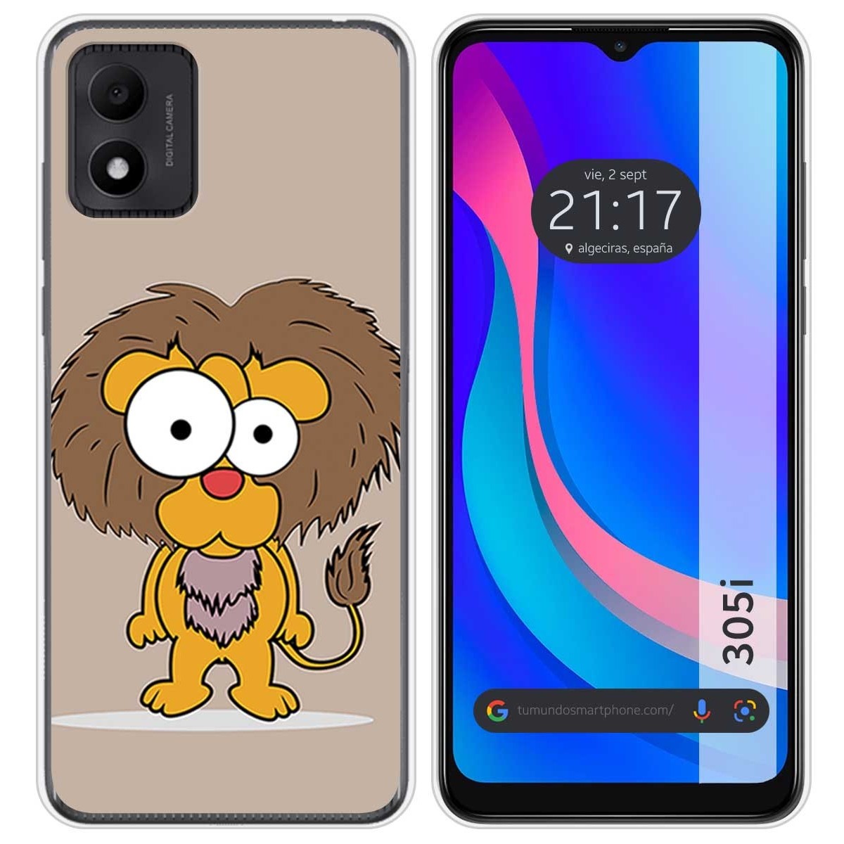 Funda Silicona para TCL 305i diseño Leon Dibujos