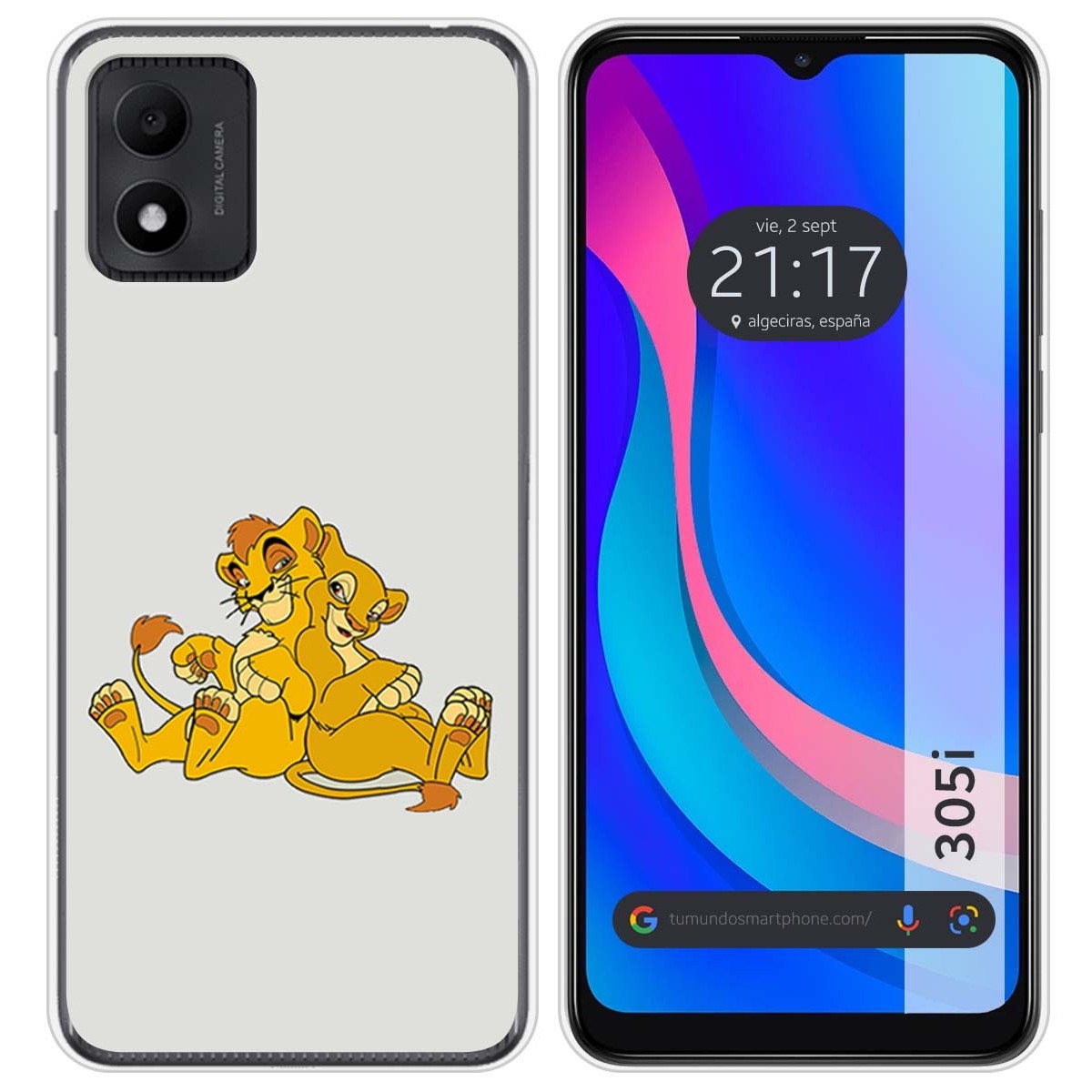 Funda Silicona para TCL 305i diseño Leones Dibujos
