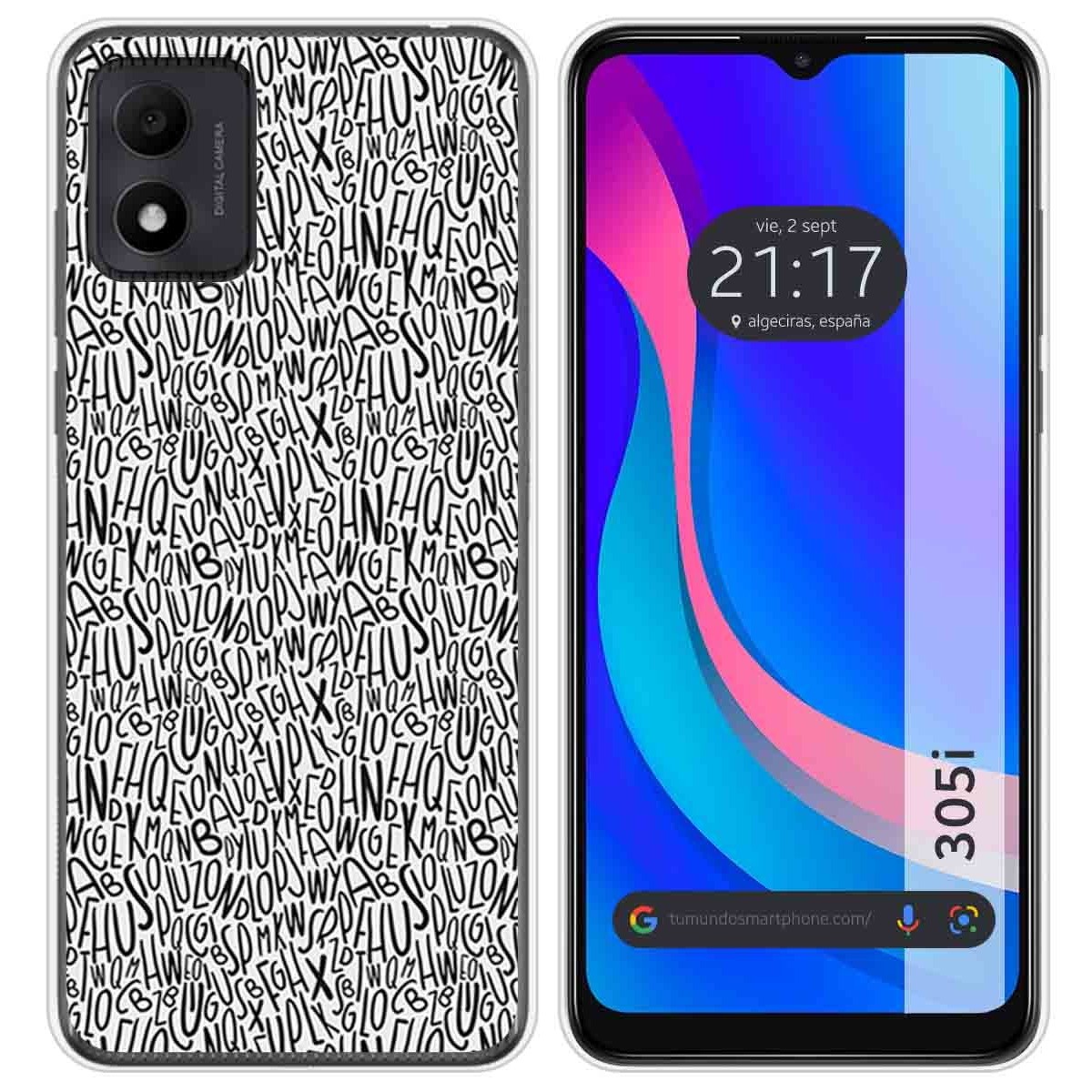 Funda Silicona para TCL 305i diseño Letras Dibujos