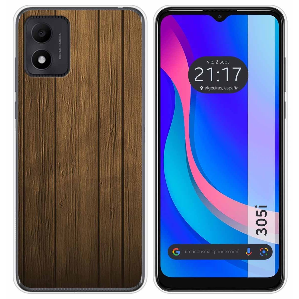 Funda Silicona para TCL 305i diseño Madera Dibujos