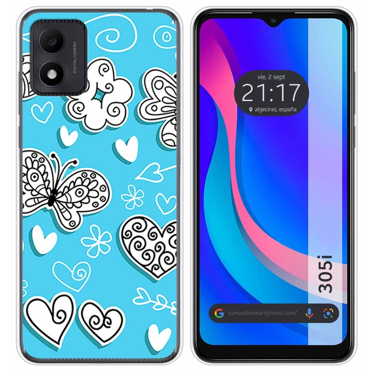 Funda Silicona para TCL 305i diseño Mariposas Dibujos