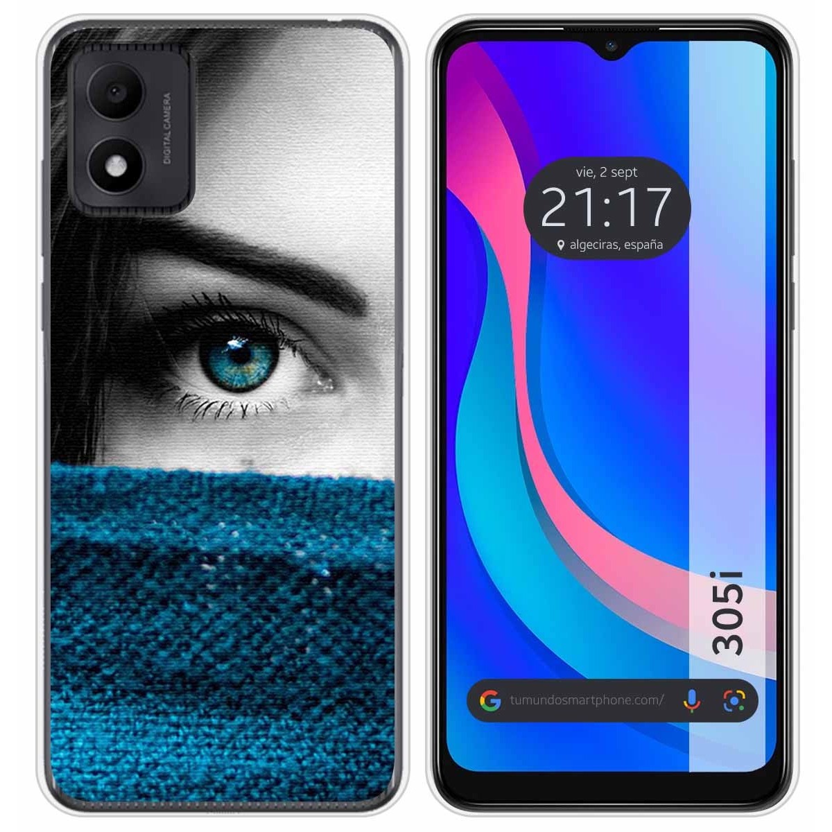 Funda Silicona para TCL 305i diseño Ojo Dibujos
