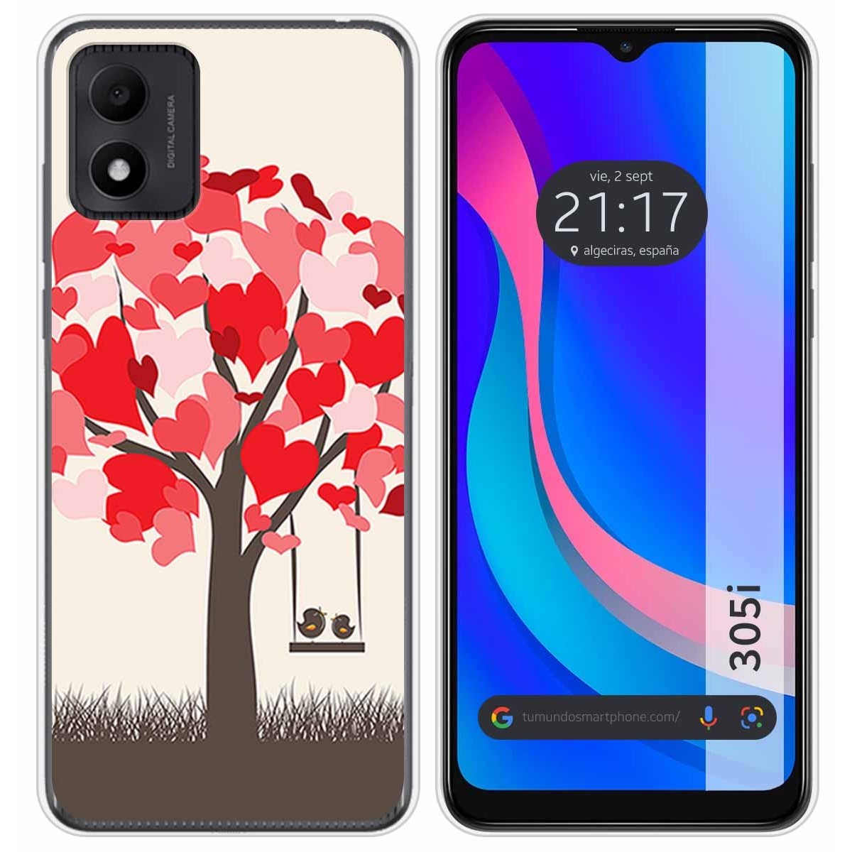Funda Silicona para TCL 305i diseño Pajaritos Dibujos