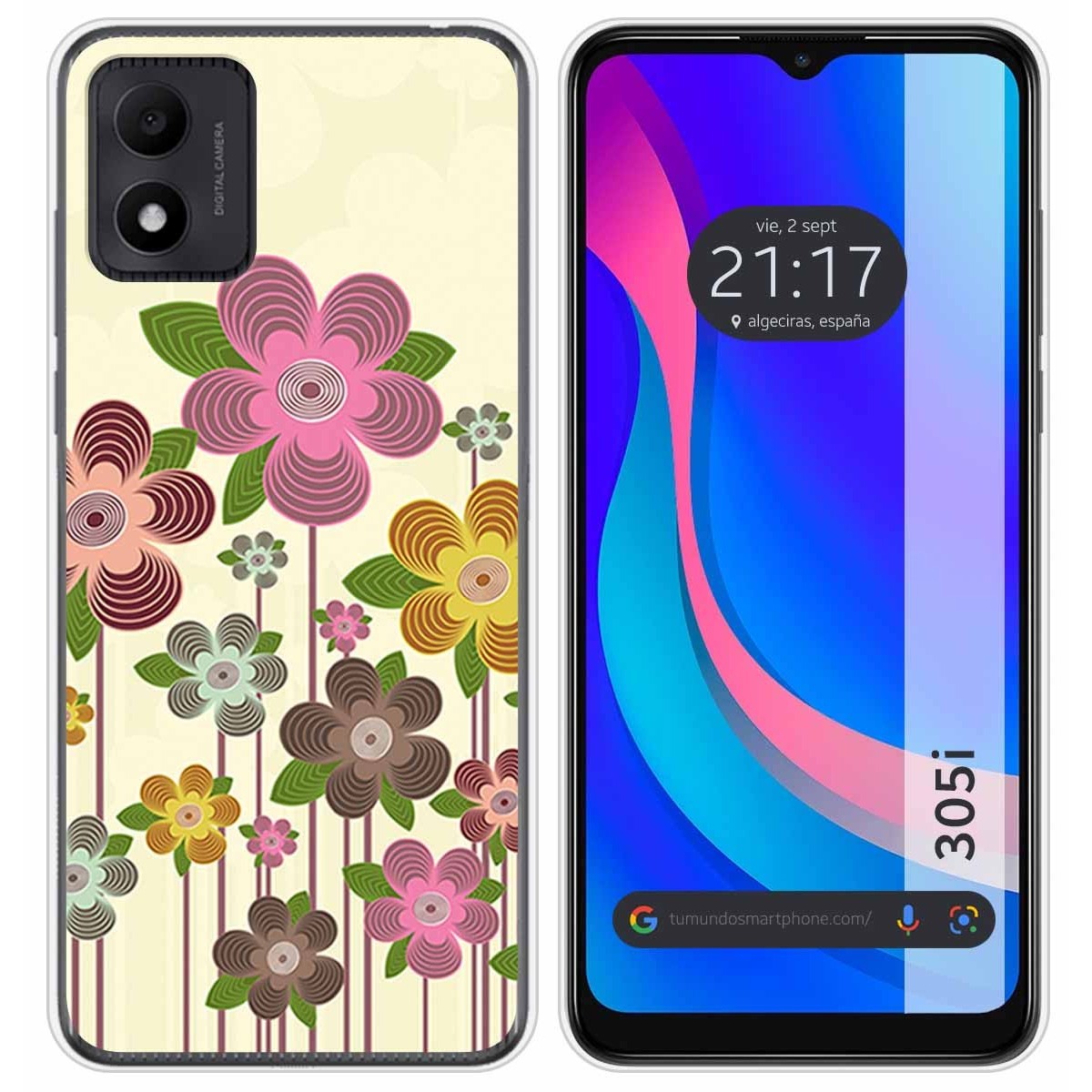 Funda Silicona para TCL 305i diseño Primavera En Flor Dibujos