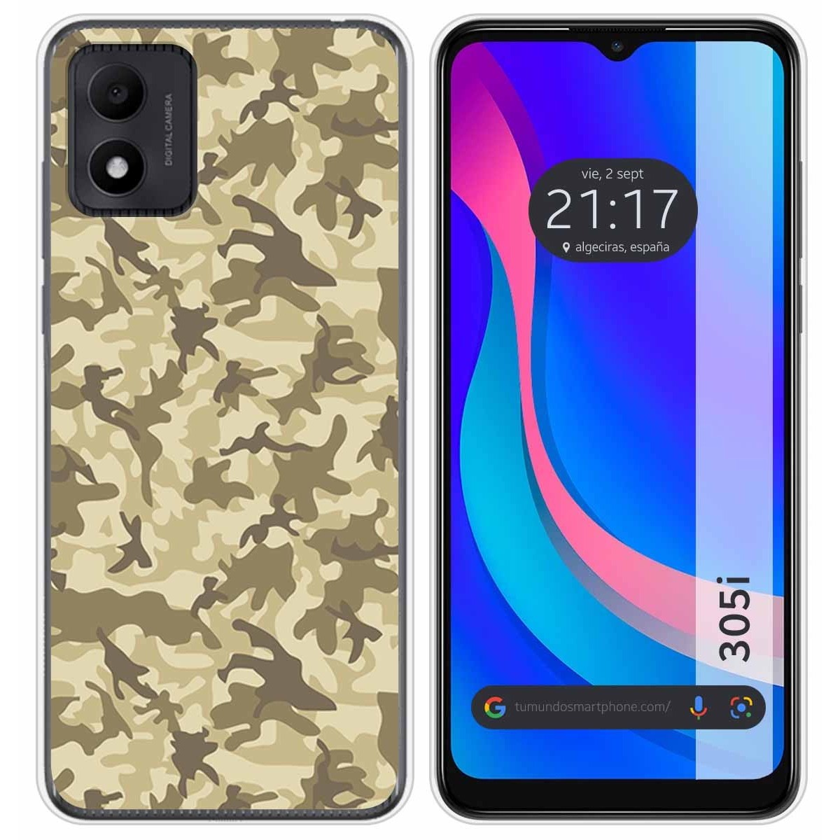 Funda Silicona para TCL 305i diseño Sand Camuflaje Dibujos