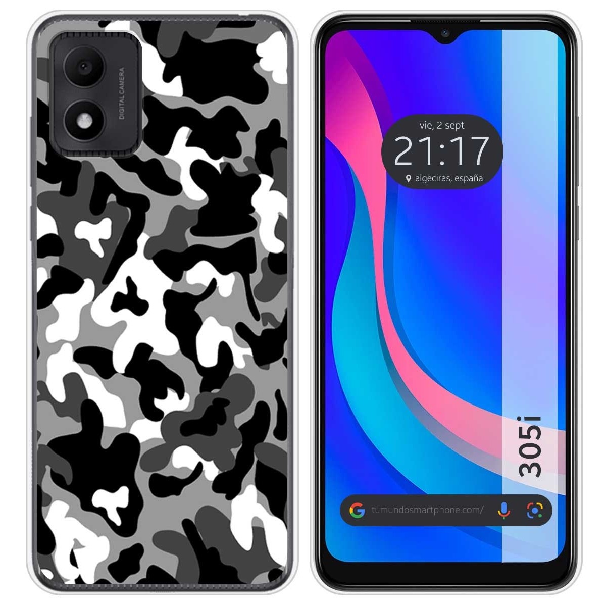 Funda Silicona para TCL 305i diseño Snow Camuflaje Dibujos