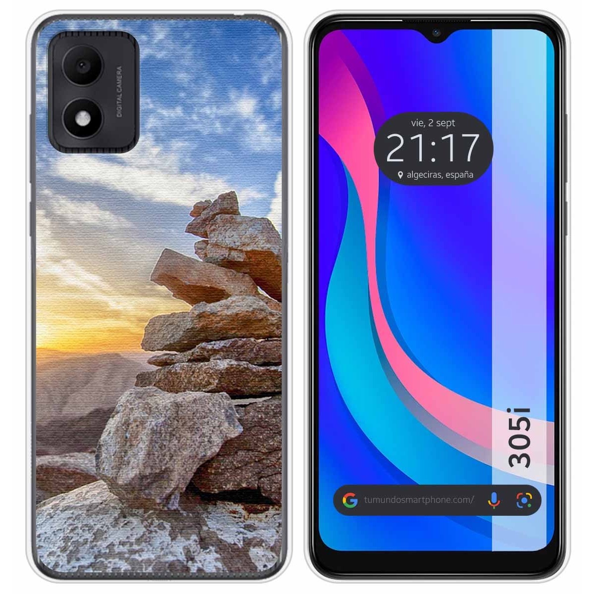 Funda Silicona para TCL 305i diseño Sunset Dibujos