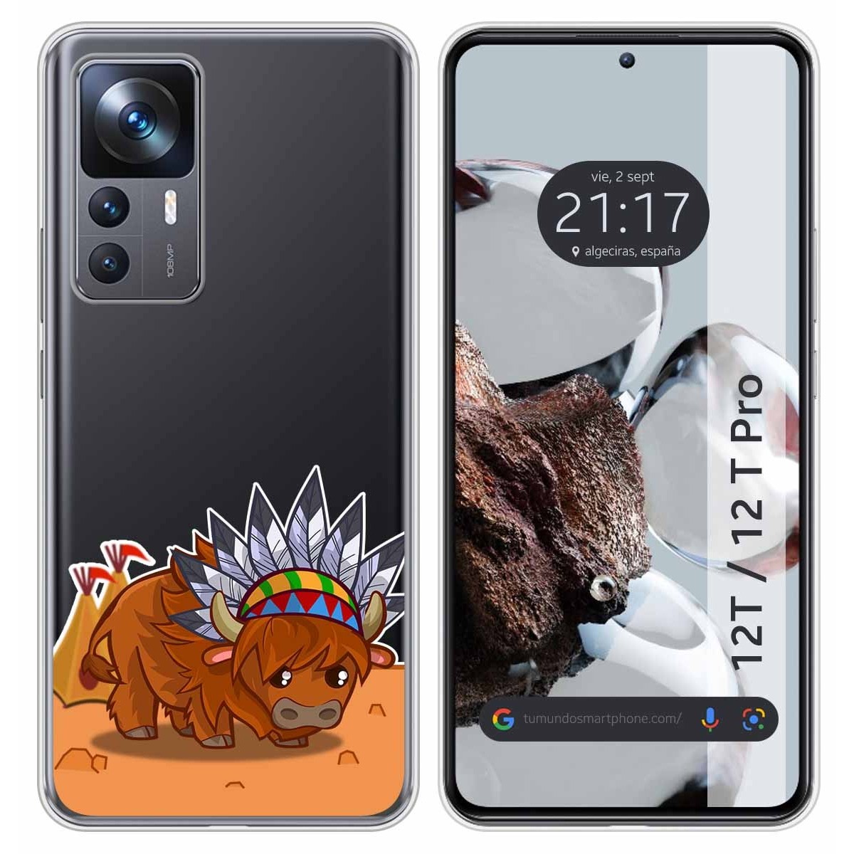 Funda Silicona Transparente para Xiaomi 12T / 12T Pro 5G diseño Bufalo Dibujos