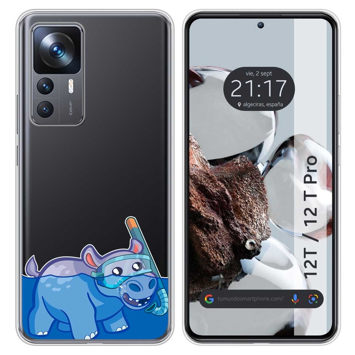 Funda Silicona Transparente para Xiaomi 12T / 12T Pro 5G diseño Hipo Dibujos