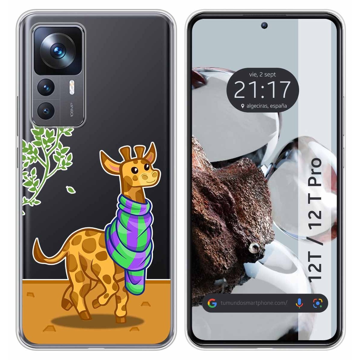 Funda Silicona Transparente para Xiaomi 12T / 12T Pro 5G diseño Jirafa Dibujos