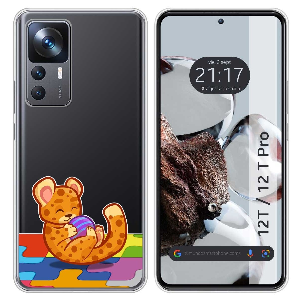 Funda Silicona Transparente para Xiaomi 12T / 12T Pro 5G diseño Leopardo Dibujos