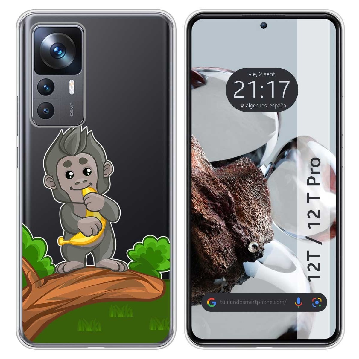 Funda Silicona Transparente para Xiaomi 12T / 12T Pro 5G diseño Mono Dibujos
