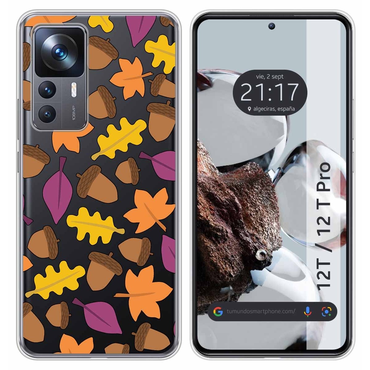 Funda Silicona Transparente para Xiaomi 12T / 12T Pro 5G diseño Otoño Dibujos