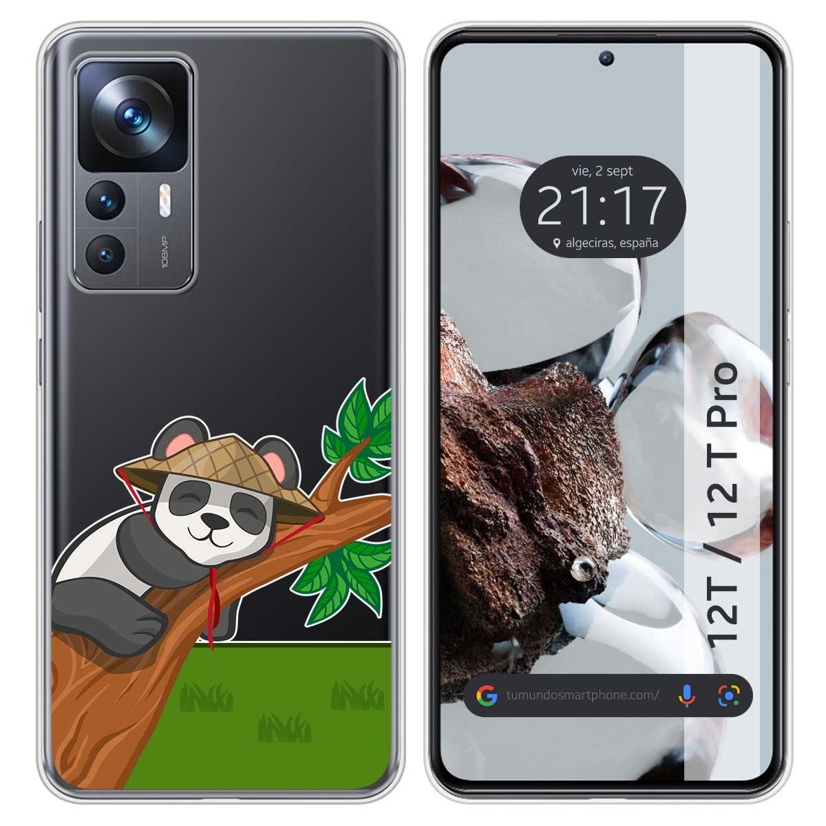 Funda Silicona Transparente para Xiaomi 12T / 12T Pro 5G diseño Panda Dibujos