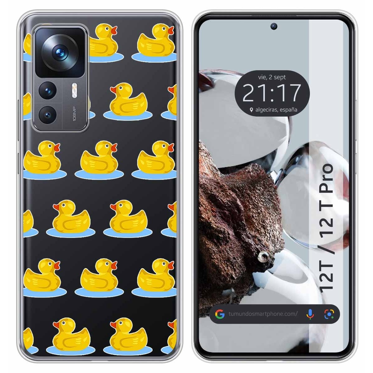 Funda Silicona Transparente para Xiaomi 12T / 12T Pro 5G diseño Pato Dibujos