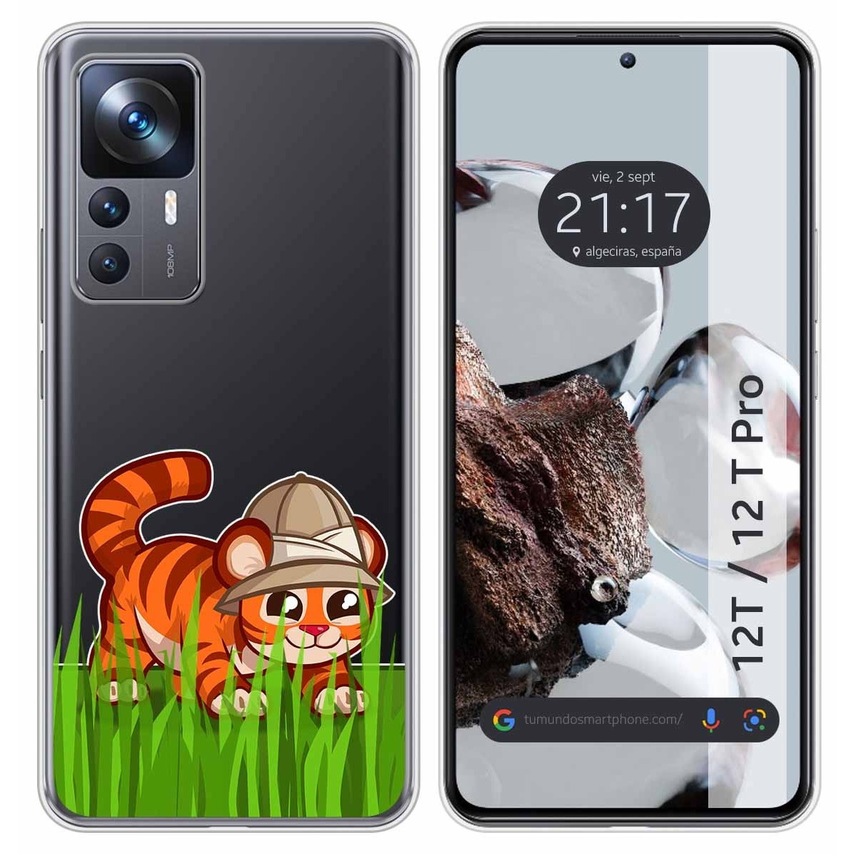 Funda Silicona Transparente para Xiaomi 12T / 12T Pro 5G diseño Tigre Dibujos