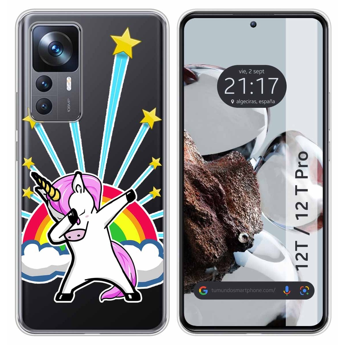 Funda Silicona Transparente para Xiaomi 12T / 12T Pro 5G diseño Unicornio Dibujos