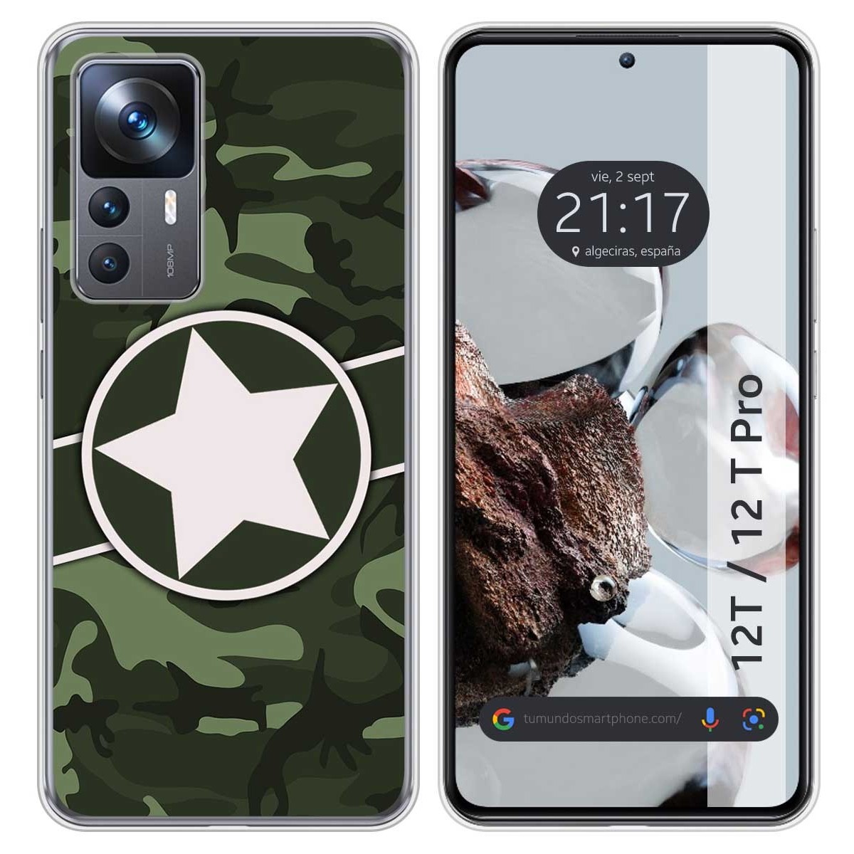 Funda Silicona para Xiaomi 12T / 12T Pro 5G diseño Camuflaje 01 Dibujos