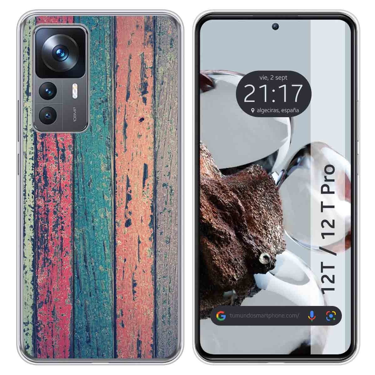 Funda Silicona para Xiaomi 12T / 12T Pro 5G diseño Madera 10 Dibujos