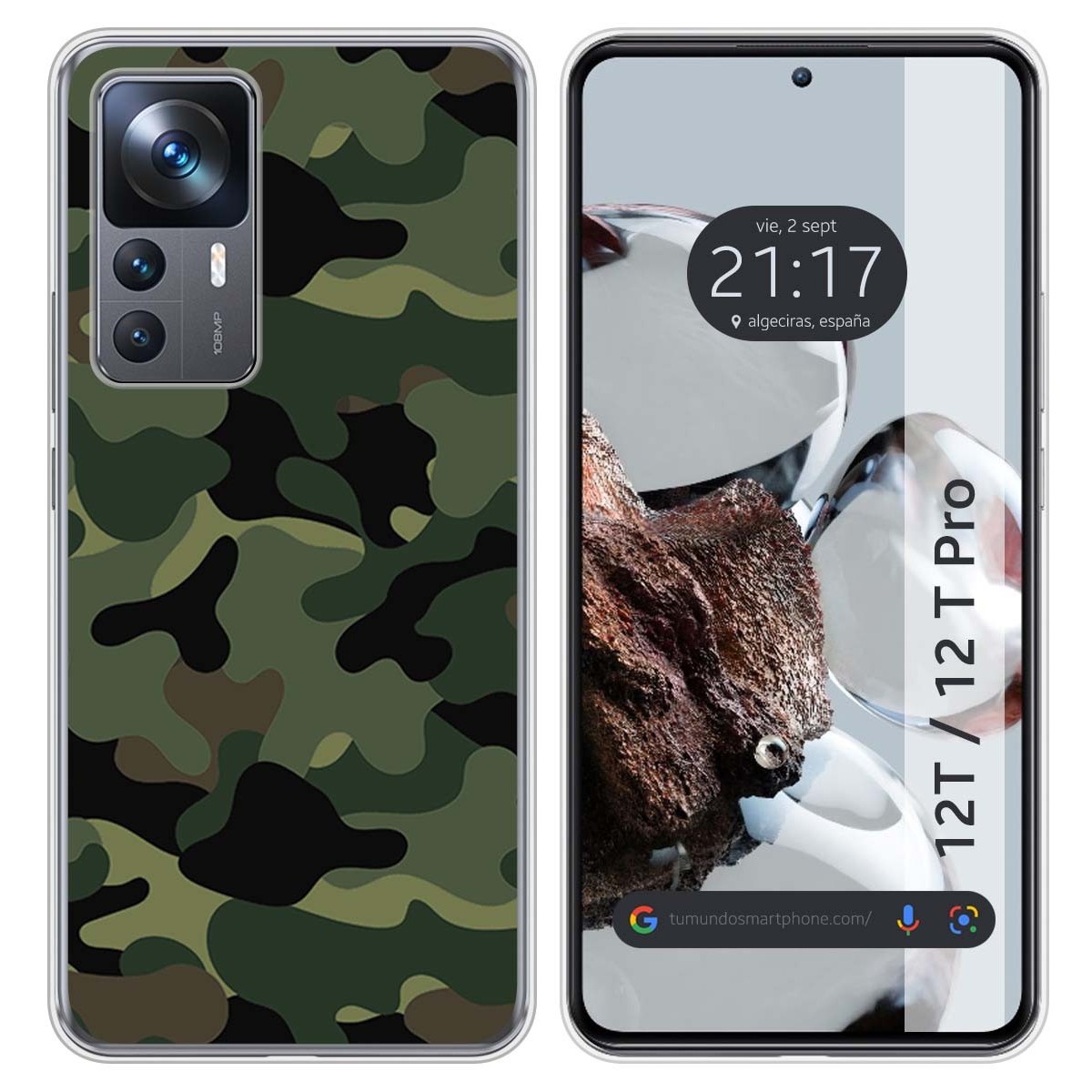 Funda Silicona para Xiaomi 12T / 12T Pro 5G diseño Camuflaje Dibujos