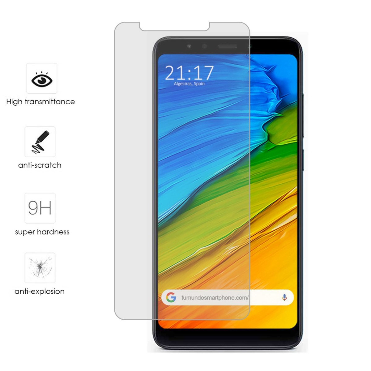 Protector Cristal Templado para Xiaomi Redmi 5 Plus Vidrio