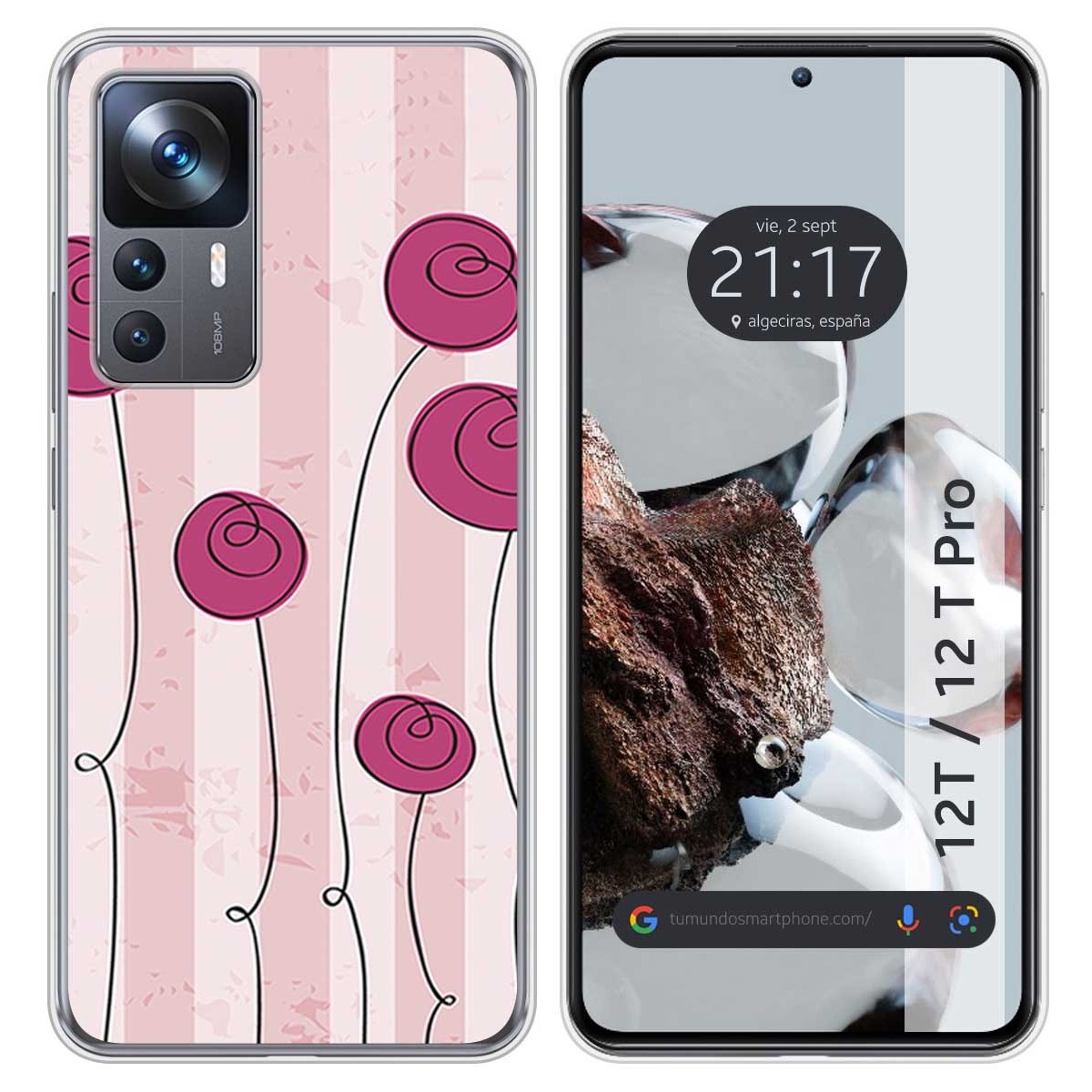 Funda Silicona para Xiaomi 12T / 12T Pro 5G diseño Flores Vintage Dibujos