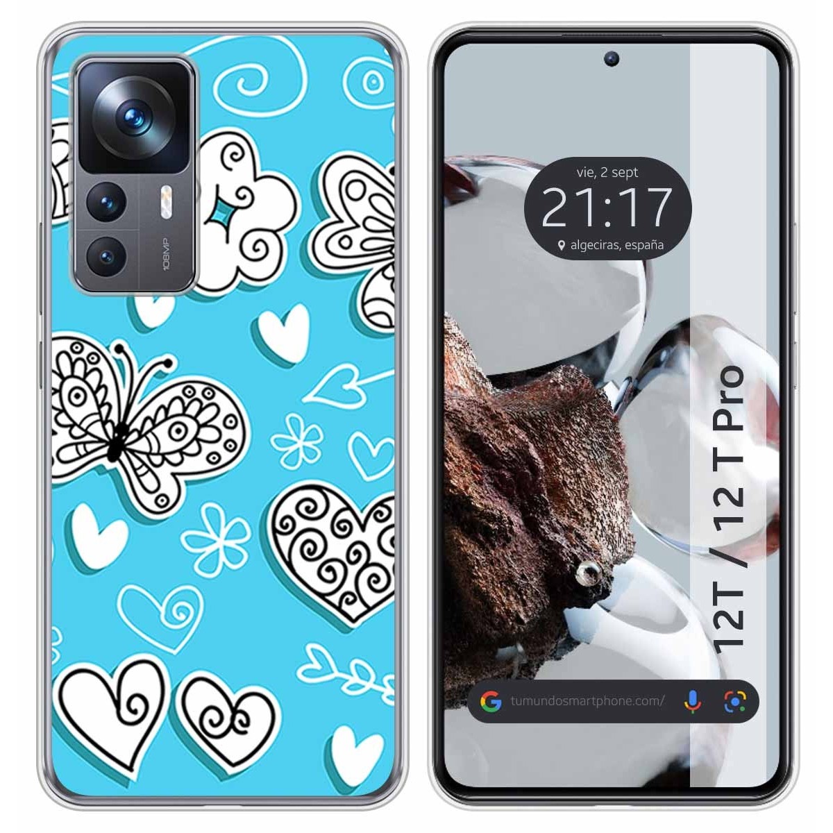 Funda Silicona para Xiaomi 12T / 12T Pro 5G diseño Mariposas Dibujos