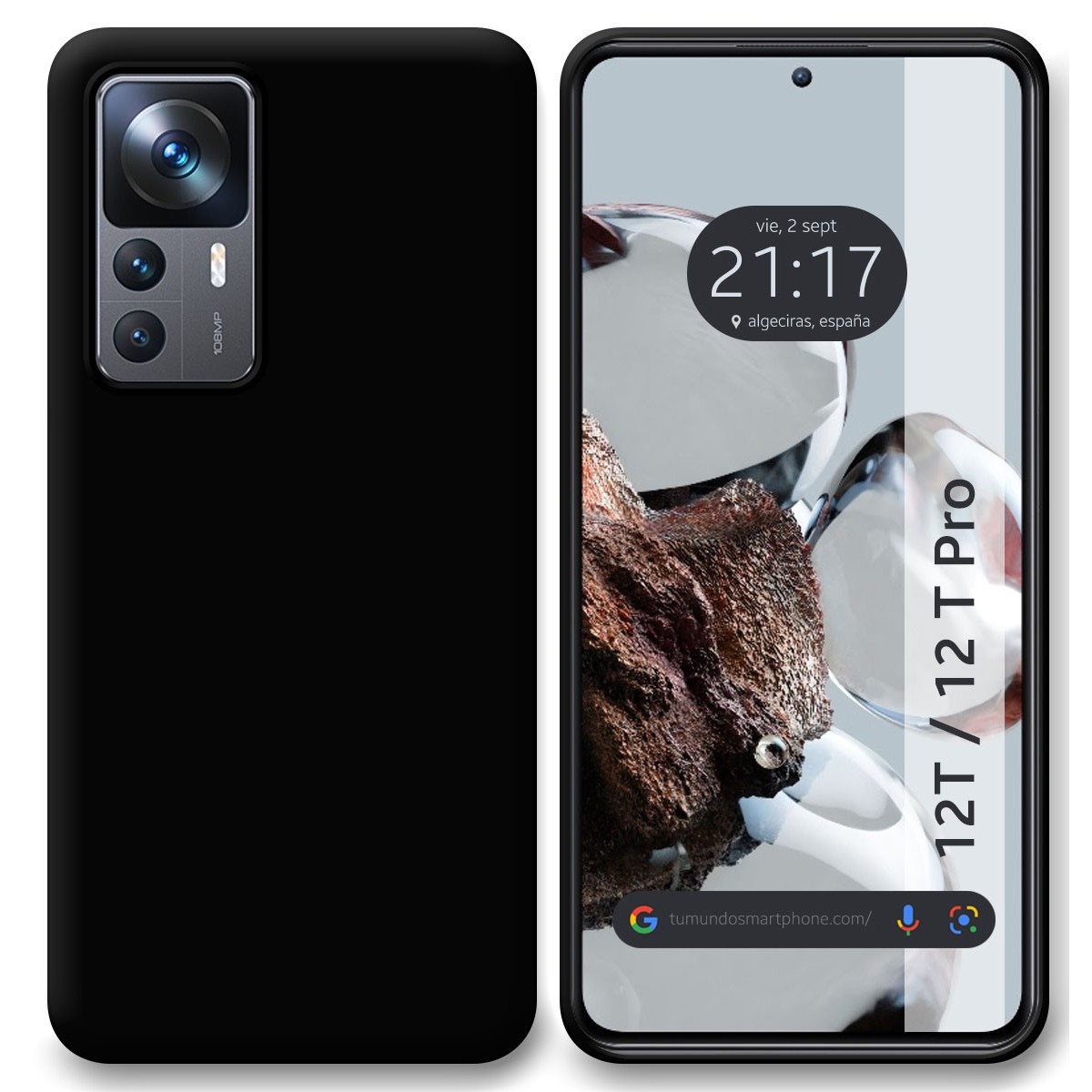 Funda Silicona Gel TPU Negra para Xiaomi 12T / 12T Pro 5G