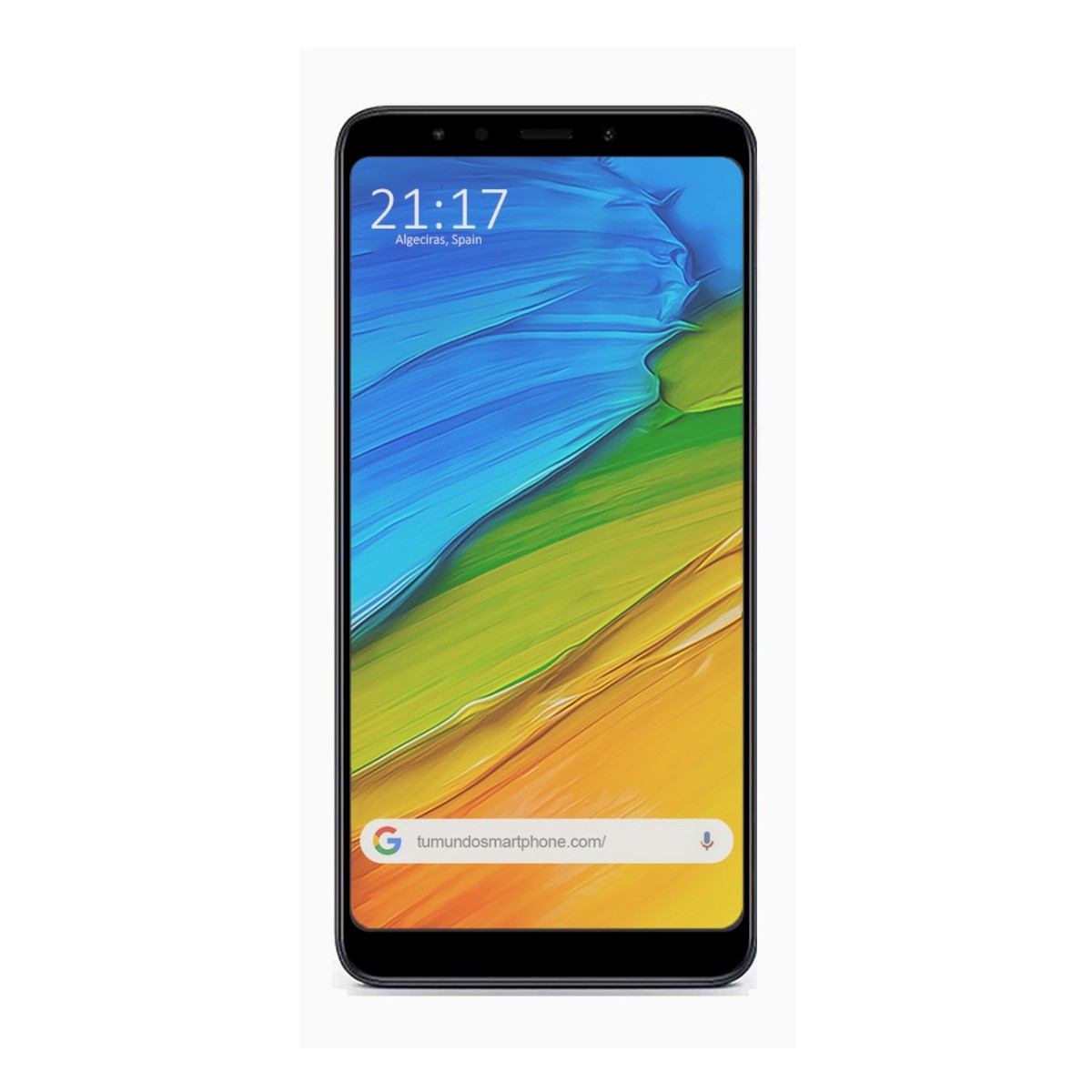 Protector Cristal Templado Frontal Completo Negro para Xiaomi Redmi 5 Vidrio