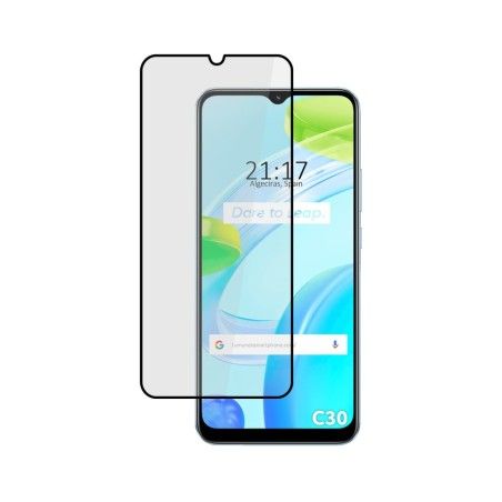 Protector Cristal Templado Completo 5D Full Glue Negro para Realme C30 Vidrio