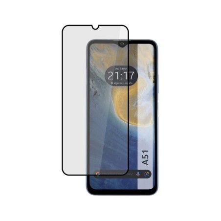 Protector Cristal Templado Completo 5D Full Glue Negro para ZTE Blade A51 Vidrio