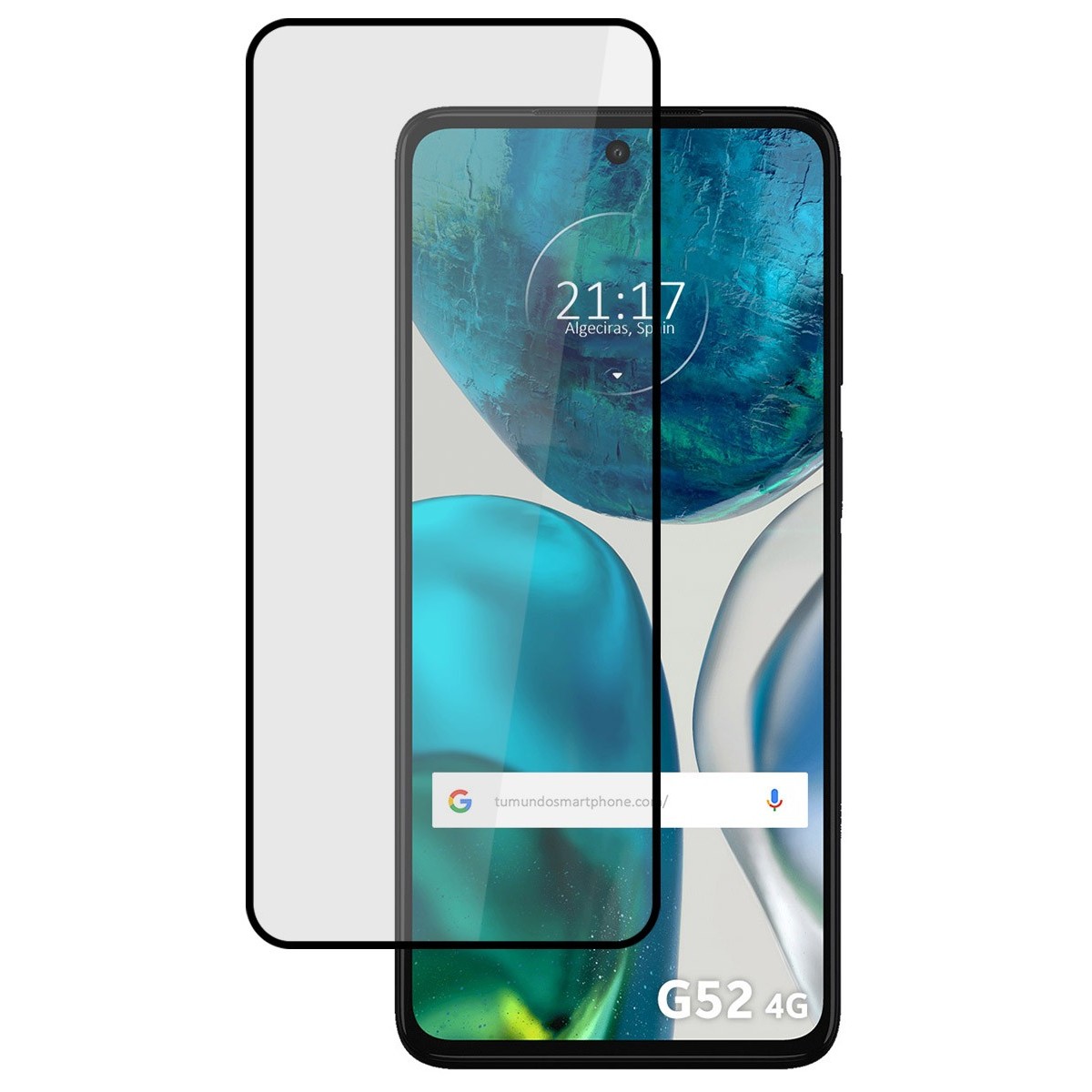 Protector Cristal Templado Completo 5D Full Glue Negro para Motorola Moto G52 4G Vidrio