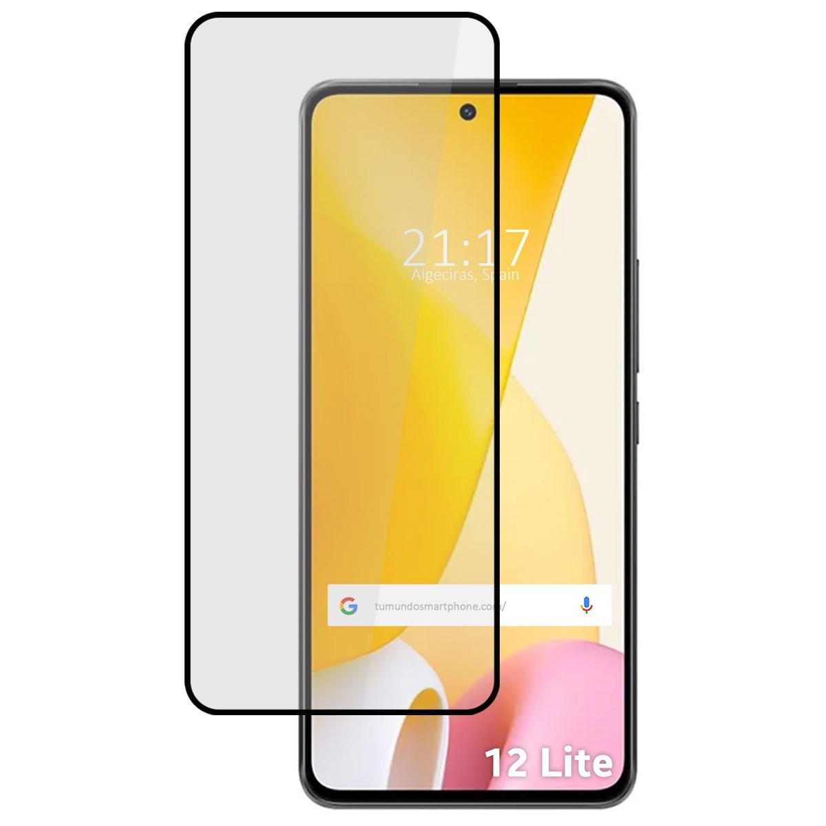 Protector Cristal Templado Completo 5D Full Glue Negro para Xiaomi 12 Lite 5G Vidrio
