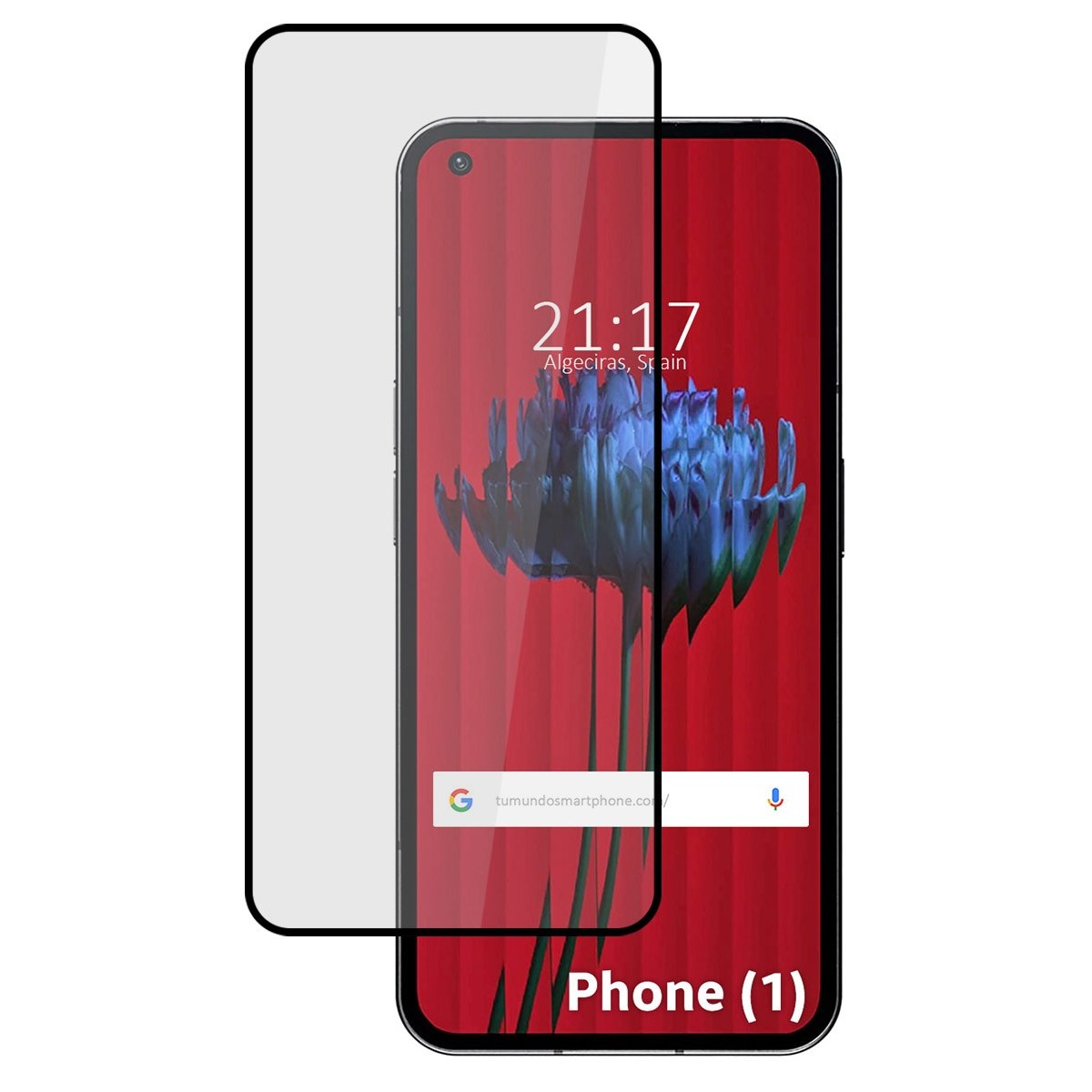 Protector Cristal Templado Completo 5D Full Glue Negro para Nothing Phone 1 Vidrio