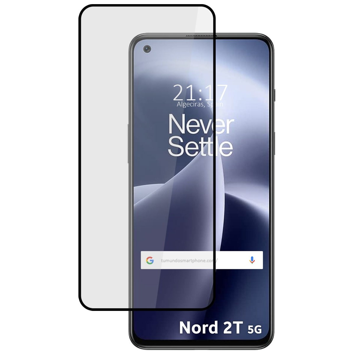 Protector Cristal Templado Completo 5D Full Glue Negro para Oneplus Nord 2T 5G Vidrio