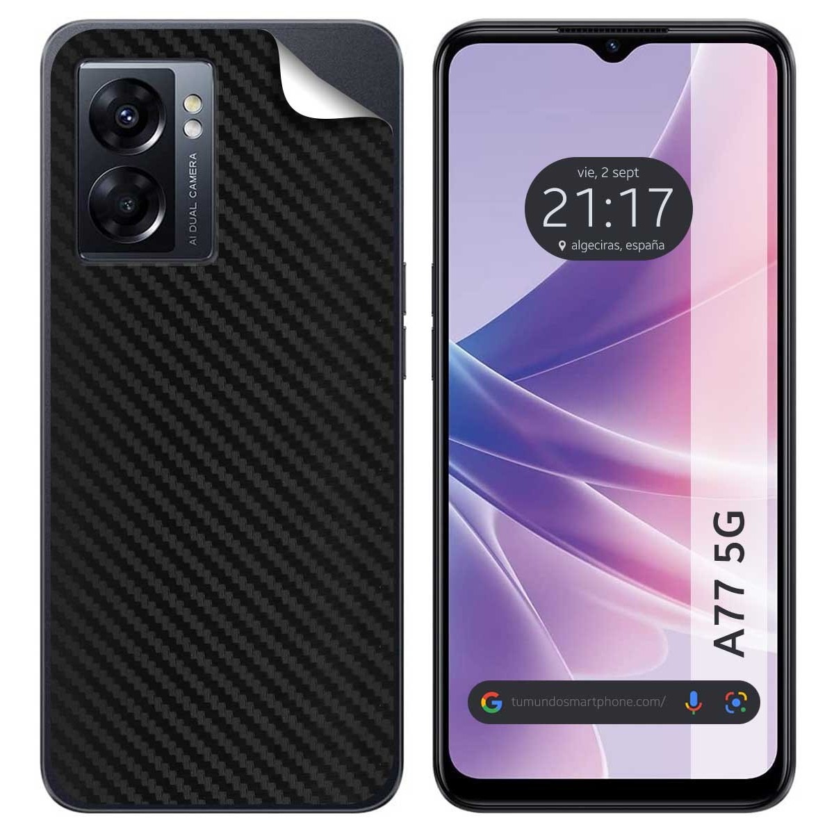 Pegatina Vinilo Autoadhesiva Textura Carbono para Oppo A77 5G