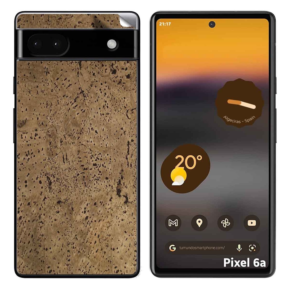 Pegatina Vinilo Autoadhesiva Textura Corcho para Google Pixel 6A
