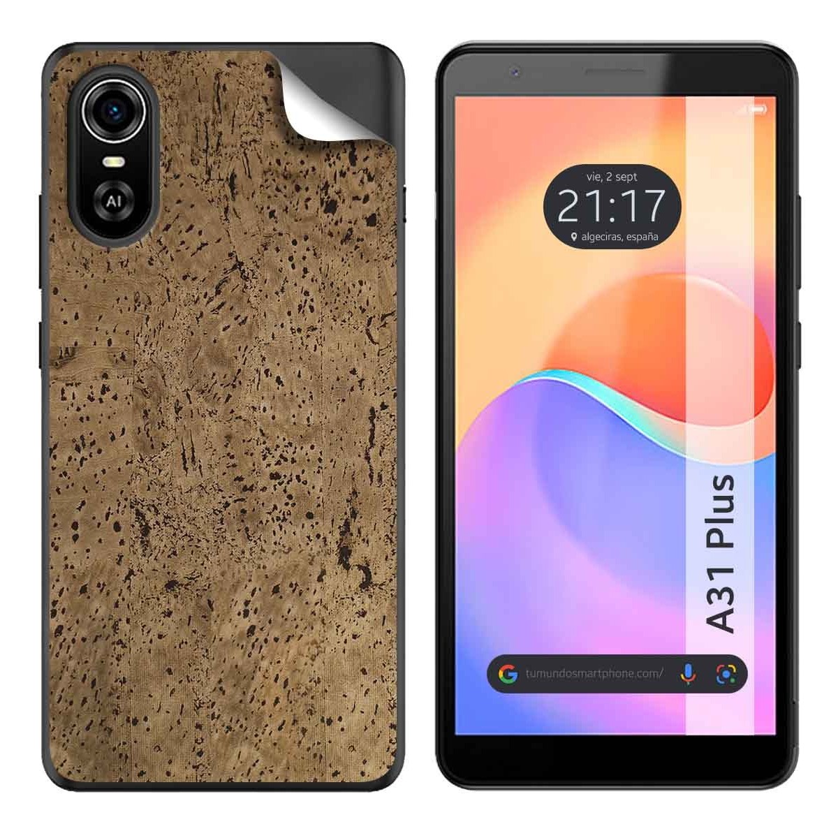 Pegatina Vinilo Autoadhesiva Textura Corcho para ZTE Blade A31 Plus