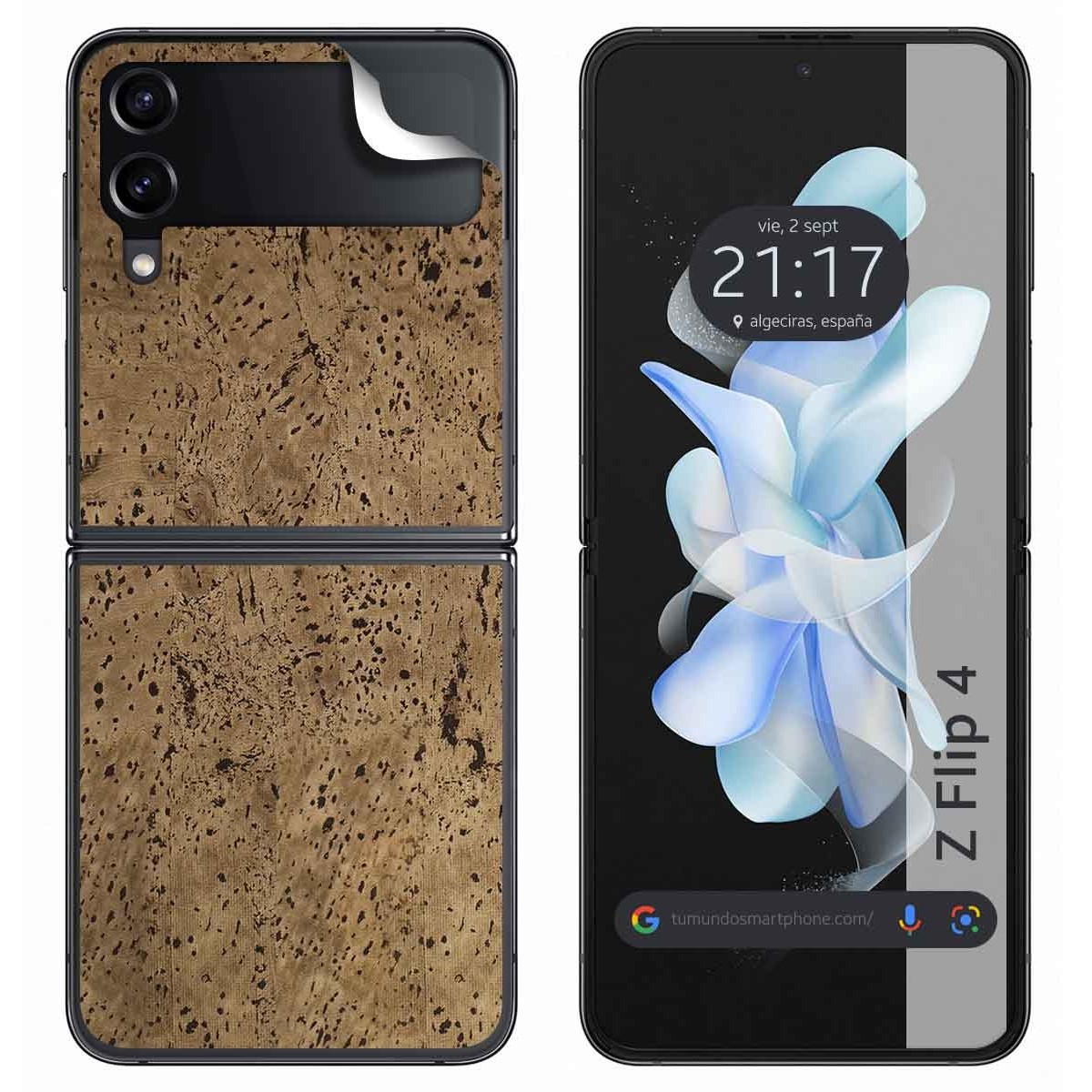 Pegatina Vinilo Autoadhesiva Textura Corcho para Samsung Galaxy Z Flip 4 5G