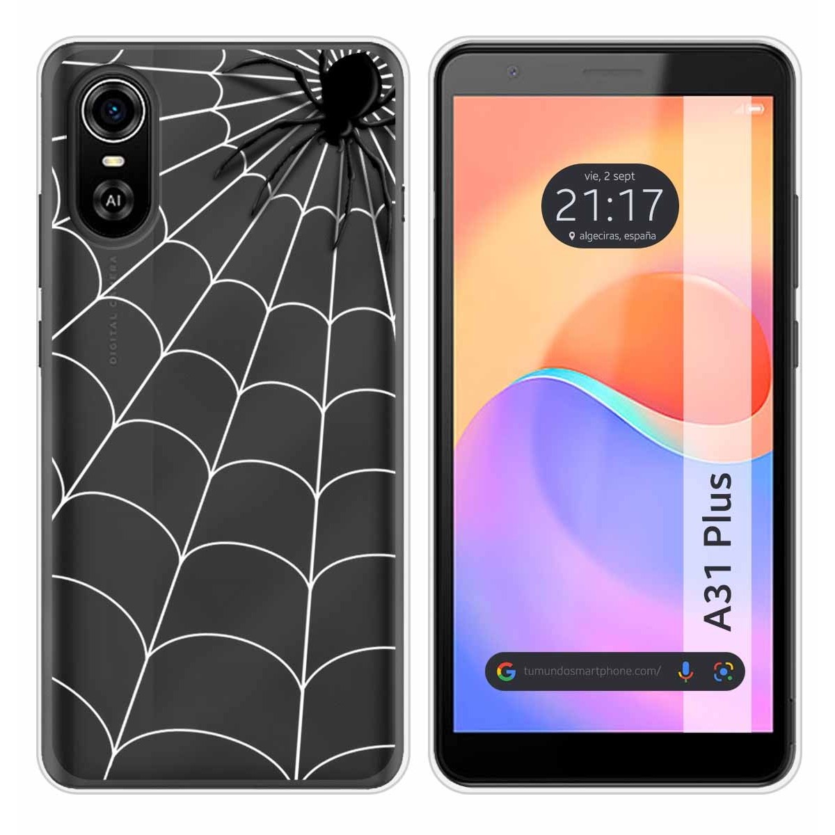Funda Silicona Transparente para ZTE Blade A31 Plus diseño Araña Dibujos