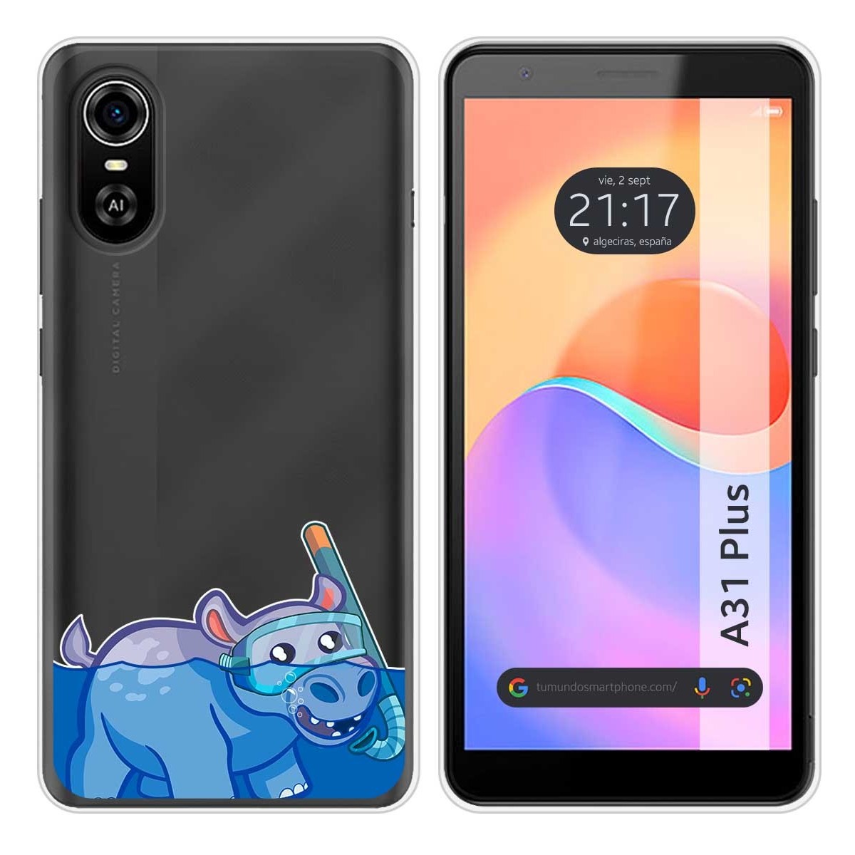 Funda Silicona Transparente para ZTE Blade A31 Plus diseño Hipo Dibujos