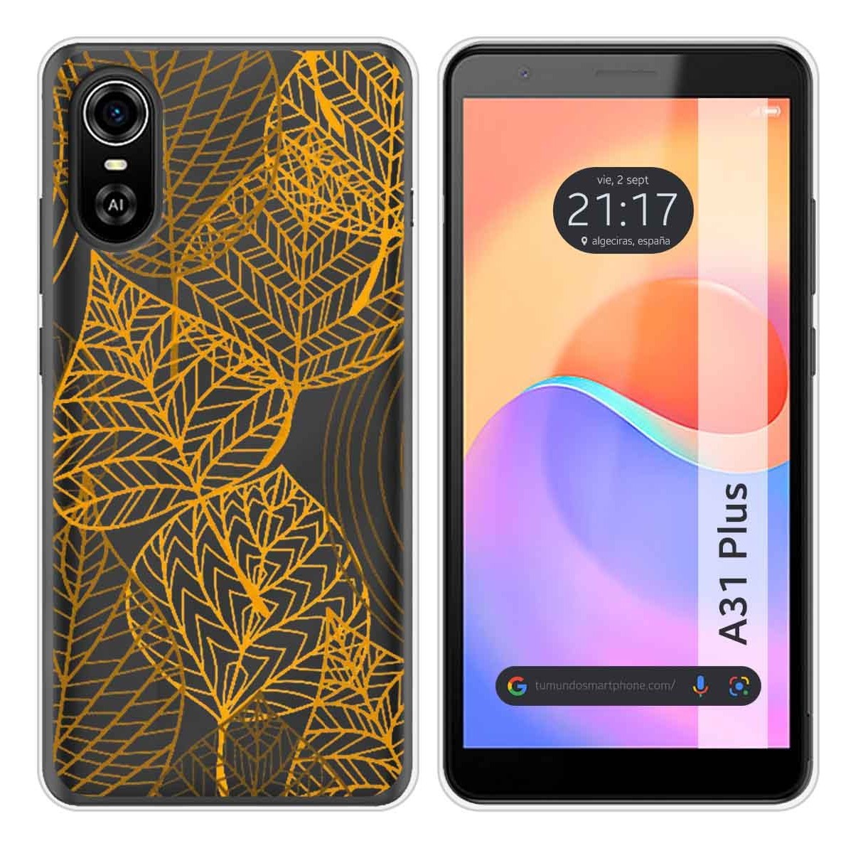 Funda Silicona Transparente para ZTE Blade A31 Plus diseño Hojas Dibujos