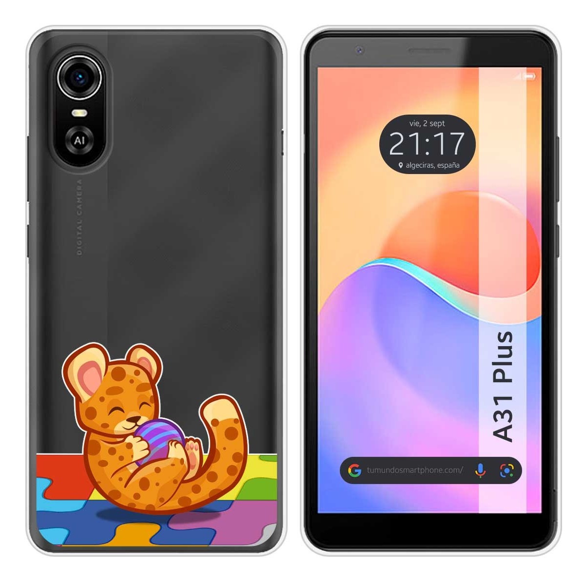 Funda Silicona Transparente para ZTE Blade A31 Plus diseño Leopardo Dibujos
