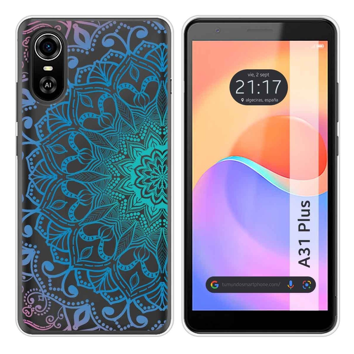 Funda Silicona Transparente para ZTE Blade A31 Plus diseño Mandala Dibujos